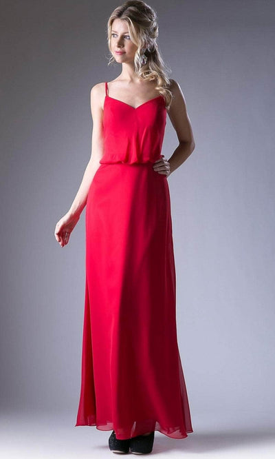 Cinderella Divine CH530 - Sleeveless Blouson Column Dress Special Occasion Dress XS / Red
