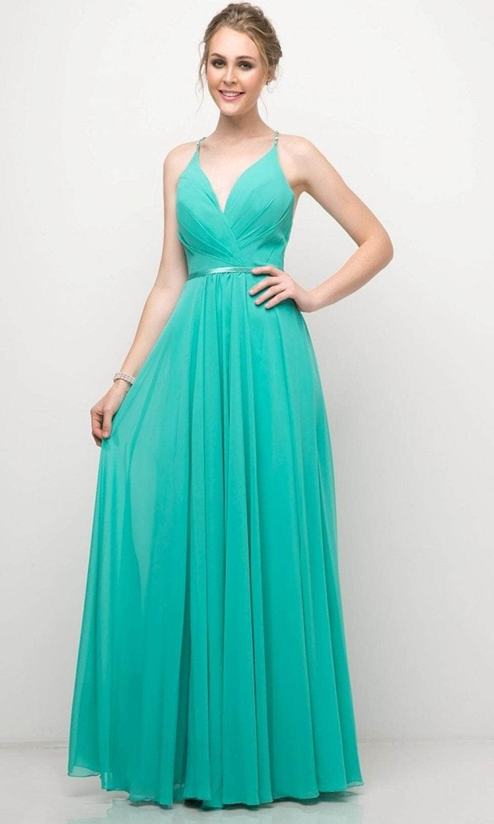 Cinderella Divine CJ238 - Sleeveless V-Neck Evening Dress Special Occasion Dress 4 / Jade