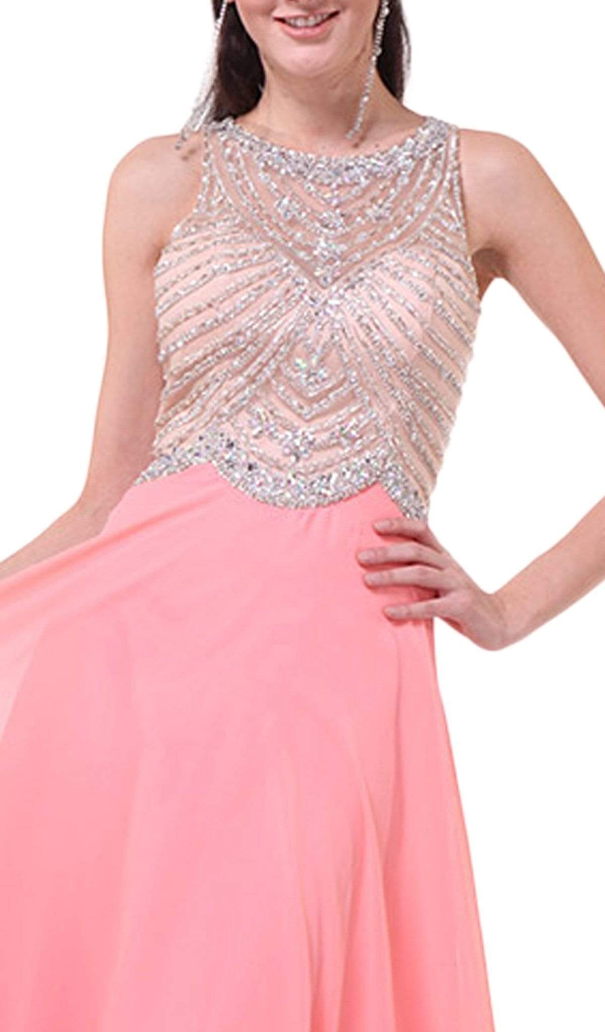 Cinderella Divine - Crystal Embellished A-Line Evening Gown Special Occasion Dress