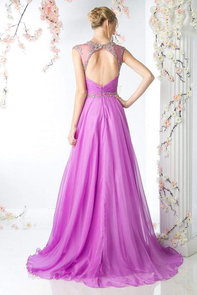 Cinderella Divine - Crystal Embellished Ruched Evening Gown Special Occasion Dress