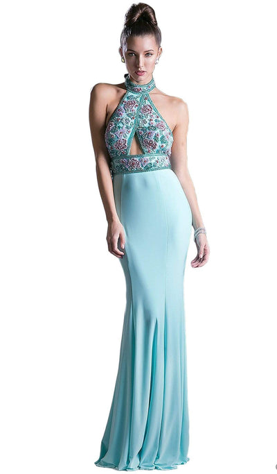 Cinderella Divine - Embellished High Halter Evening Dress Special Occasion Dress 2 / Mint Green