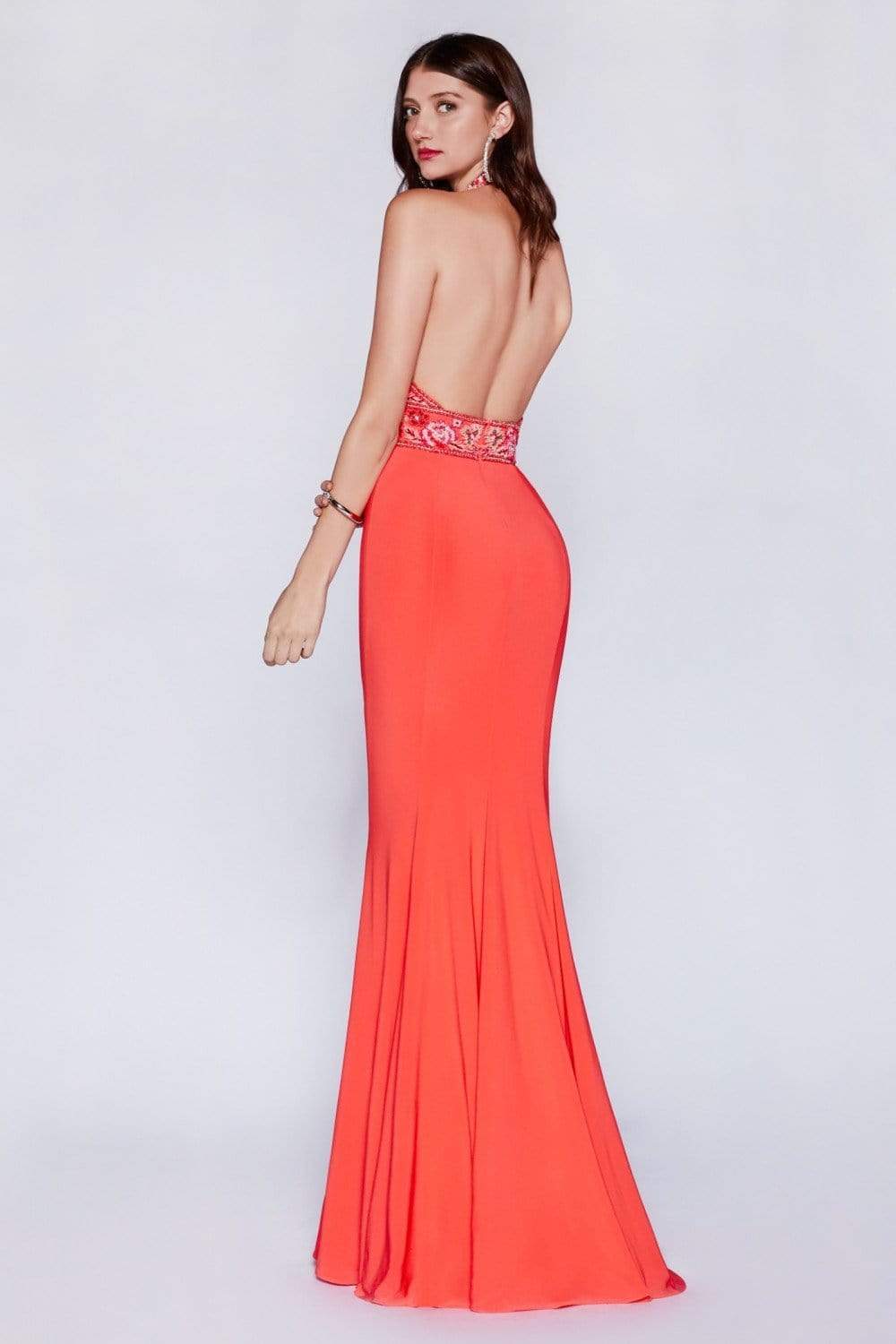 Cinderella Divine - Embellished High Halter Evening Dress Special Occasion Dress