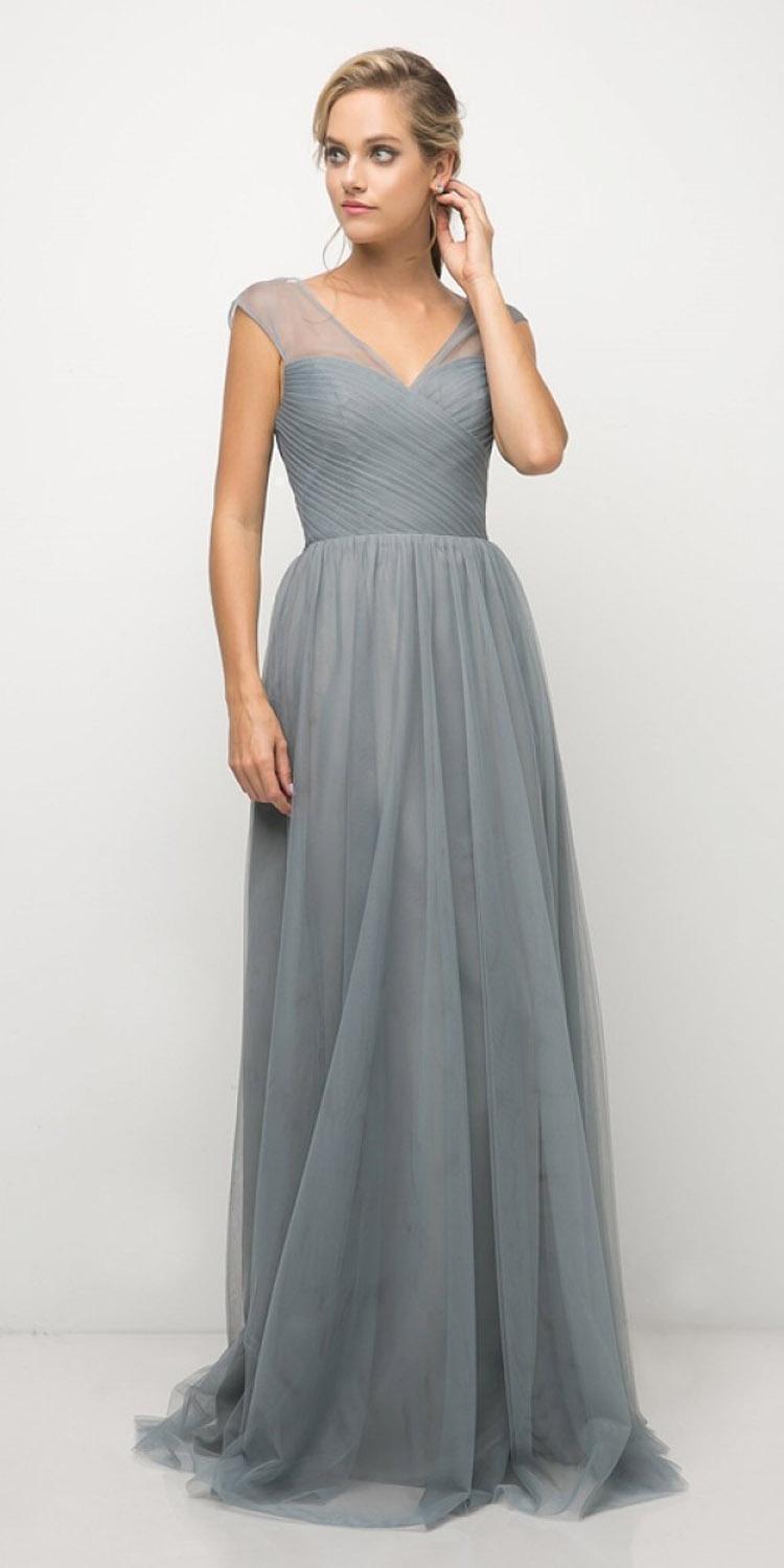 Cinderella Divine - ET320 Sleeveless Pleated Top A-Line Gown Special Occasion Dress