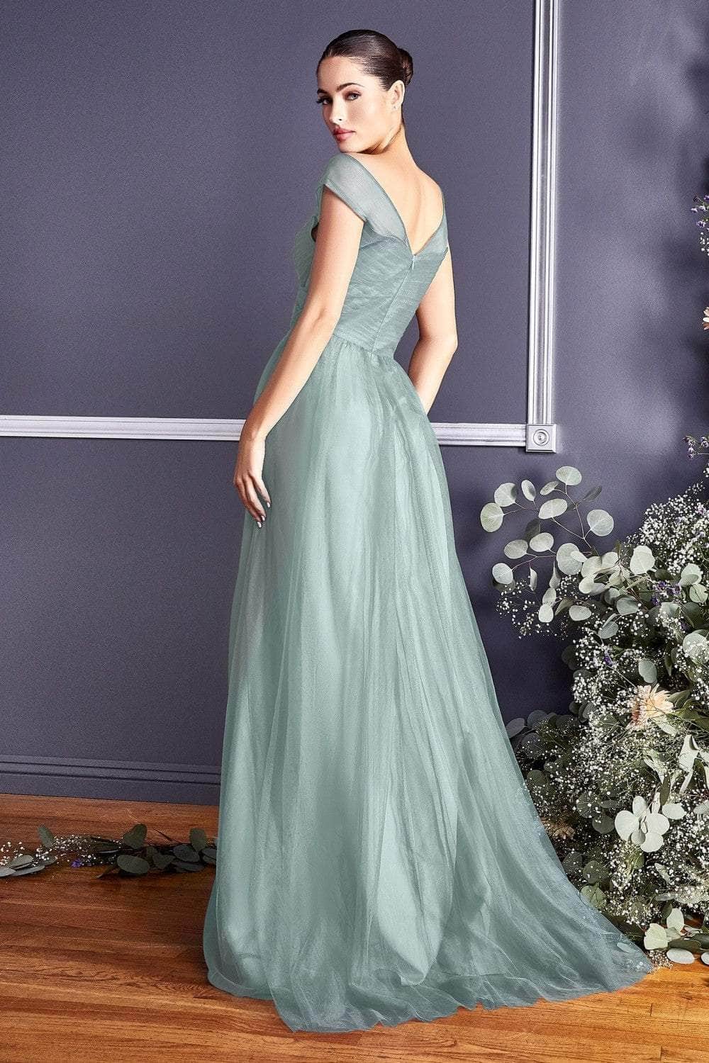 Cinderella Divine ET320 - Tulle A-Line Sleeveless Pleats Bridesmaid Dr ADASA Cinderella Divine ET320 - Tulle A-Line Sleeveless Pleats Bridesmaid Dr ADASA