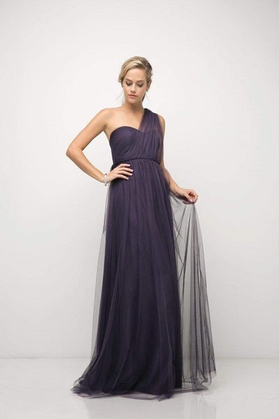 Ladivine - ET322 Sweetheart Neckline Convertible Tulle Gown Bridesmaid Dresses 4 / Dark Plum