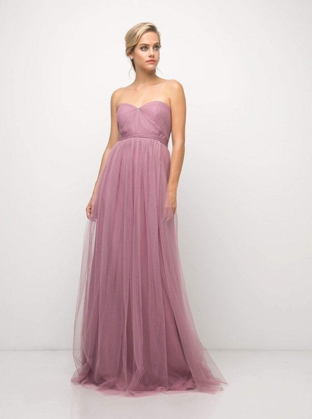 Ladivine - ET322 Sweetheart Neckline Convertible Tulle Gown Bridesmaid Dresses 4 / Orchid