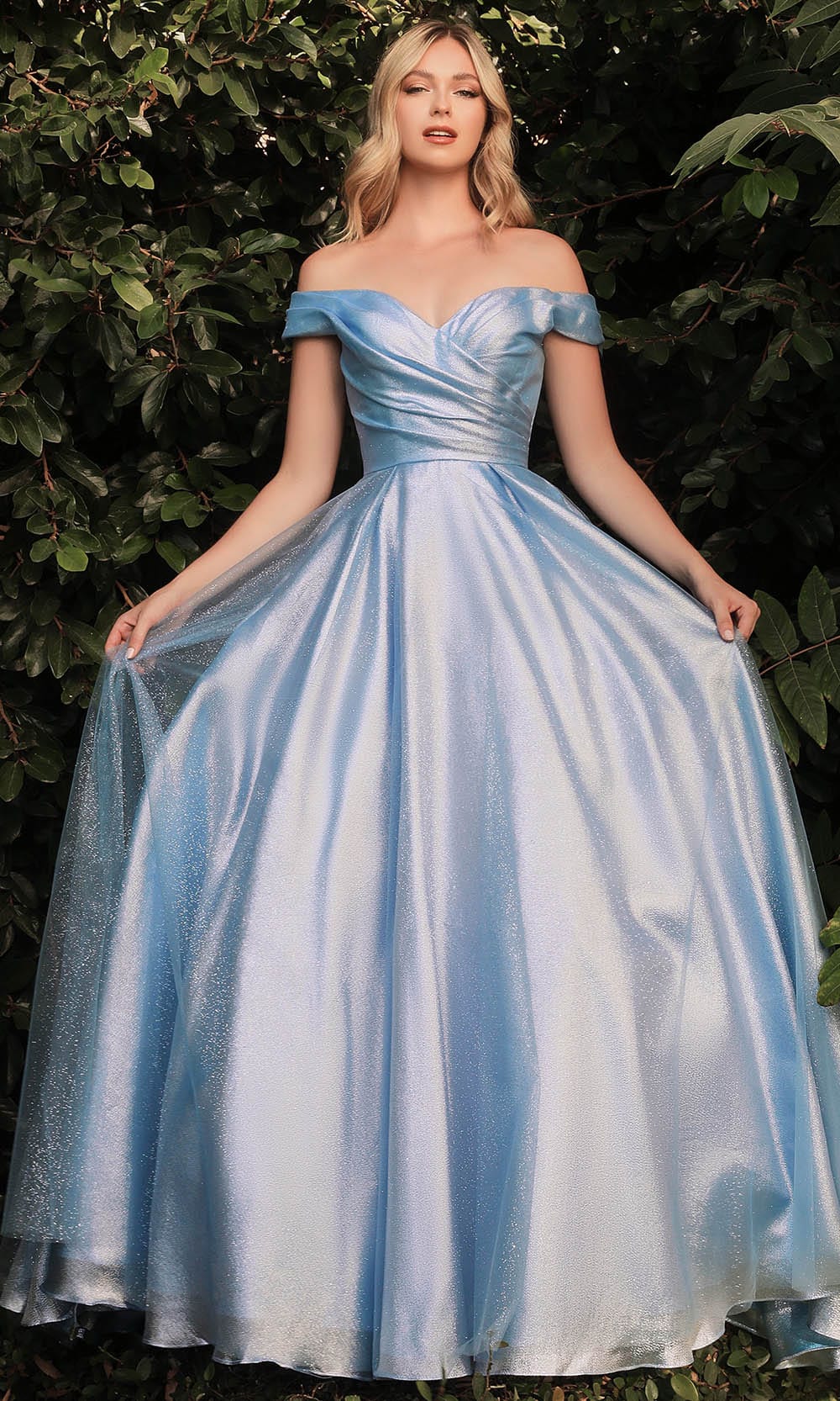 Cinderella Divine J823 - Off Shoulder Evening Dress Special Occasion Dress 2 / Paris Blue