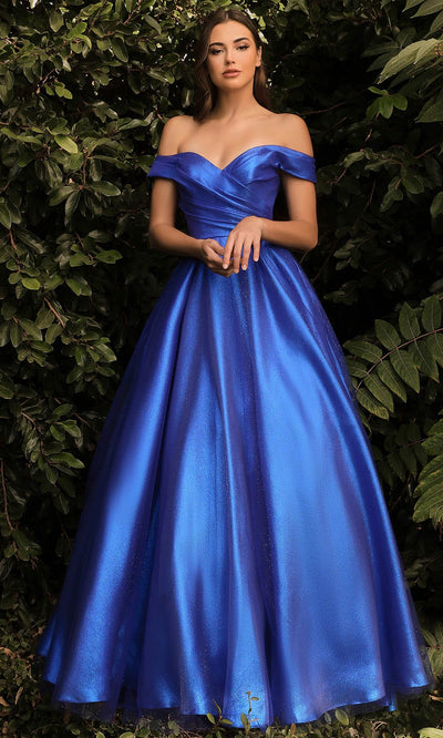 Cinderella Divine J823 - Off Shoulder Evening Dress Special Occasion Dress 2 / Royal