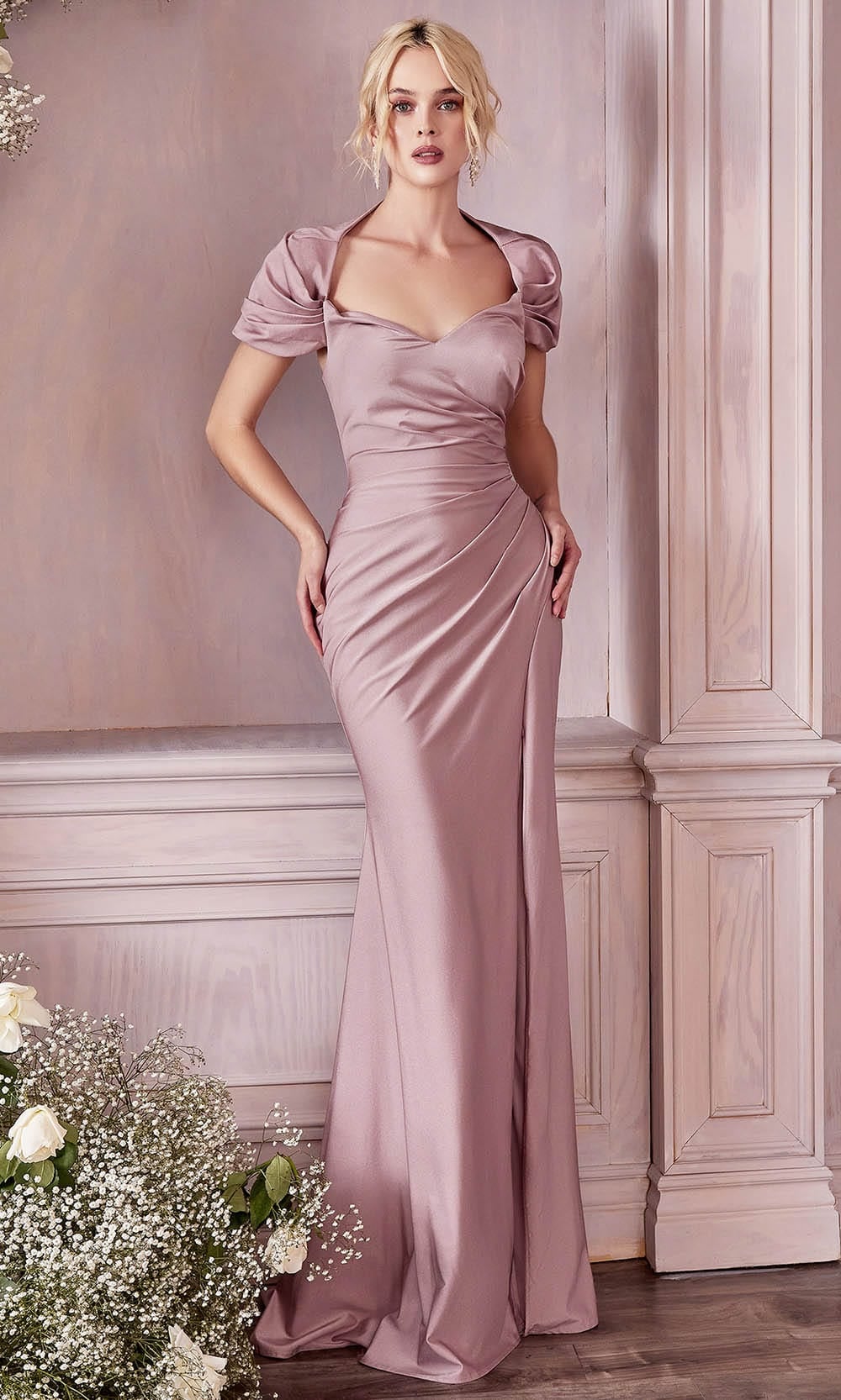 Cinderella Divine KV1061 - Shawl Style Evening Dress | Couture Candy In Pink