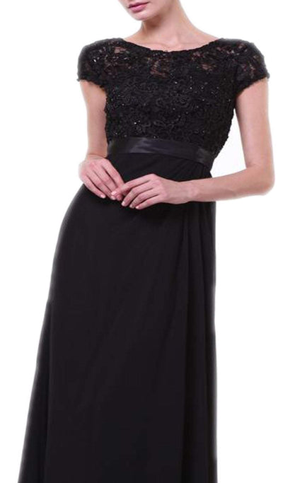 Cinderella Divine - Lace Bateau Neck Sheath Dress Special Occasion Dress XS / Black