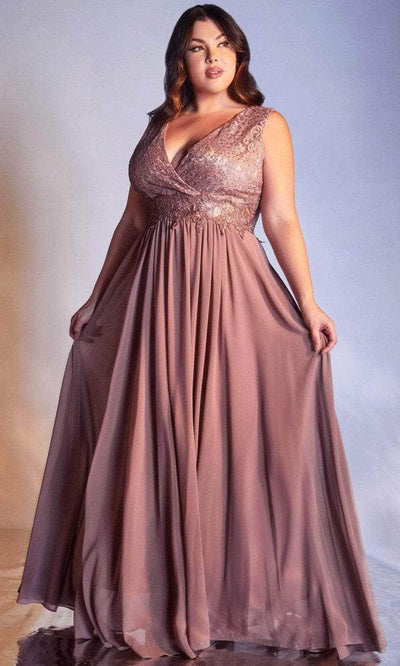 Cinderella Divine S7201 - Sleeveless A-Line Long Dress Special Occasion Dress 16 / Mauve