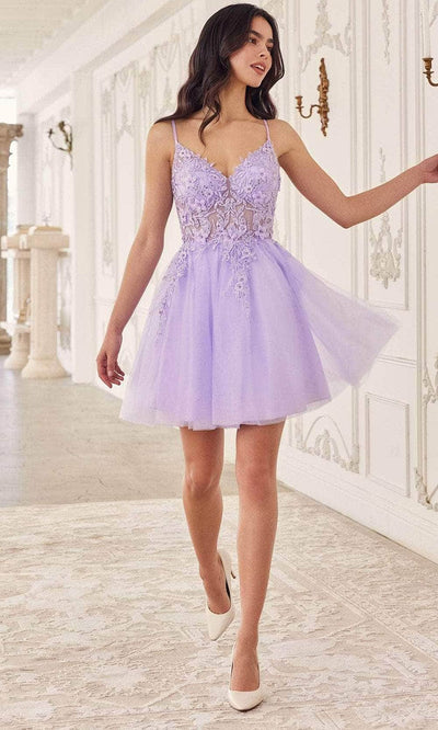 Cinderella Divine SF047 - Jeweled Tulle Cocktail Dress Special Occasion Dress XXS / Lavender