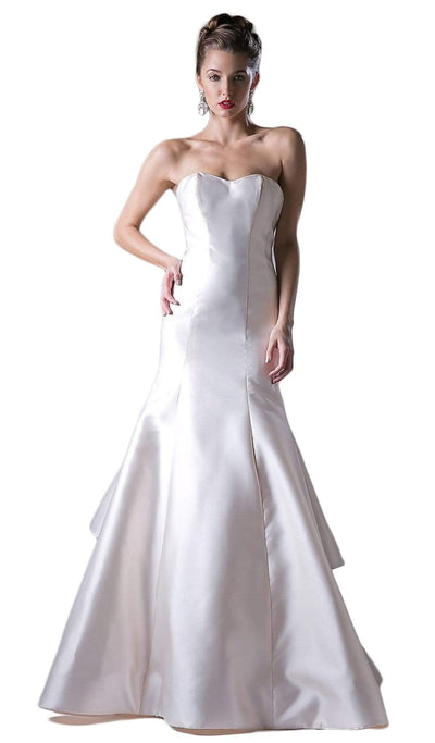 Cinderella Divine - Strapless Sweetheart Layered Trumpet Dress Special Occasion Dress 2 / Cream