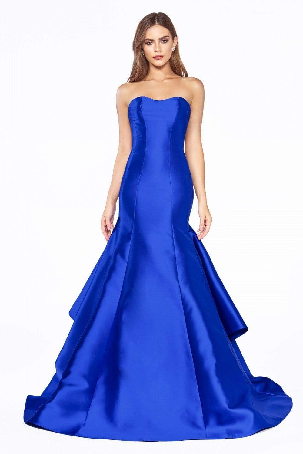 Cinderella Divine - Strapless Sweetheart Layered Trumpet Dress Special Occasion Dress 2 / Royal