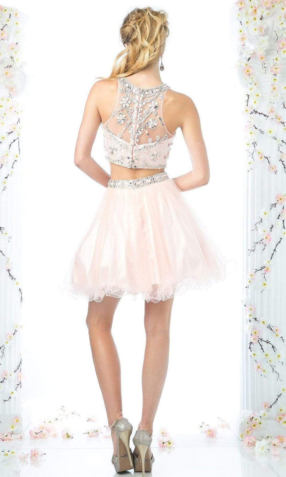 Cinderella Divine - Two-Piece Crystal Ornate Illusion A-Line Dress Special Occasion Dress