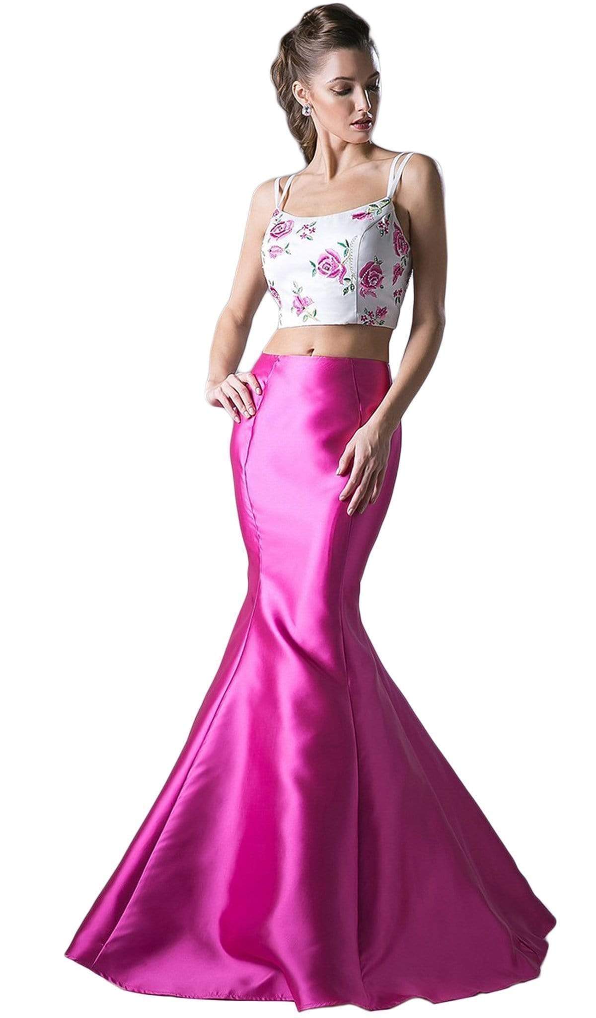 Cinderella Divine - Two Piece Floral Mermaid Evening Dress Special Occasion Dress