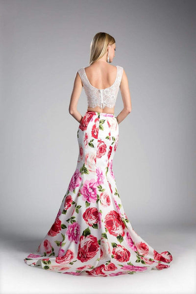 Ladivine - Two Piece Lace Floral Mermaid Evening Dress Special Occasion Dress