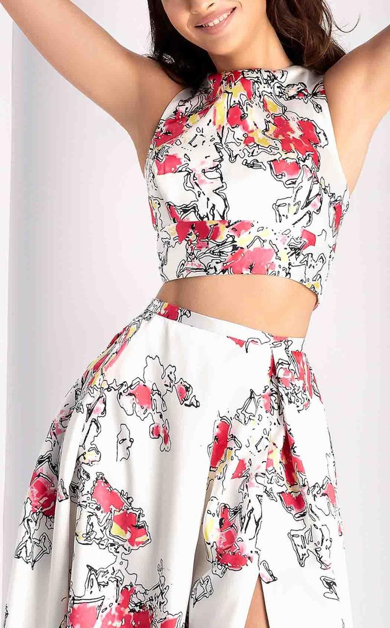 Clarisse - 3002 Two Piece Printed Mikado Dress Special Occasion Dress