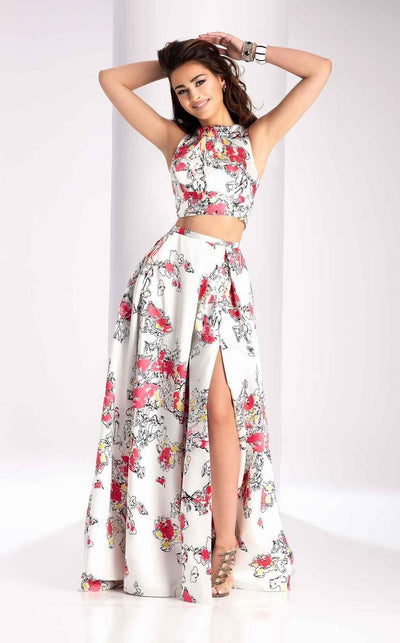 Clarisse - 3002 Two Piece Printed Mikado Dress Special Occasion Dress