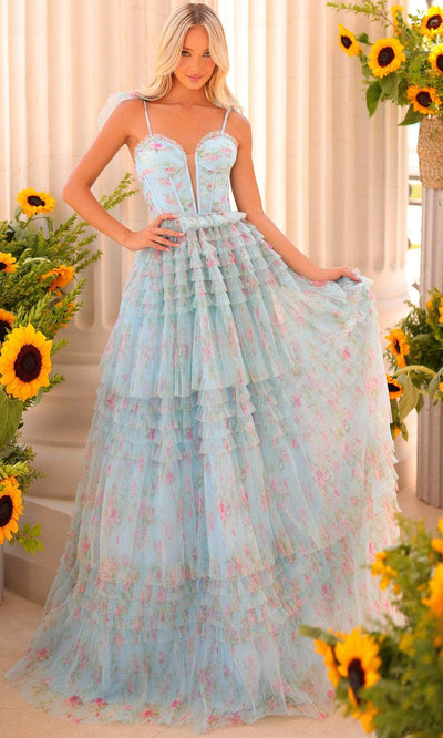 Clarisse 811185 - A-Line Floral Printed Prom Dress Ball Gowns