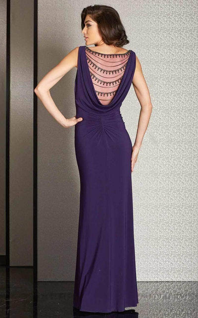 Clarisse M6252 - Cowl Back Sheath Prom Gown Prom Dresses 12 / Eggplant