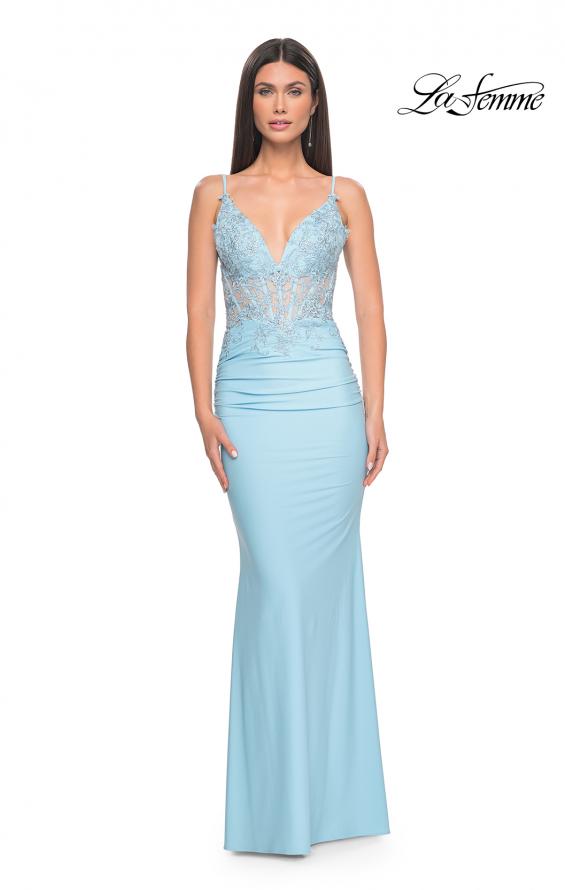 La Femme 31128 - V Neck Long Dress