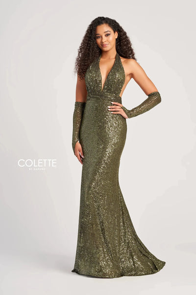 Colette By Daphne CL5115 - Halter Sequin Prom Dress