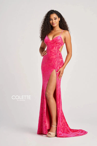 Colette By Daphne CL5119 - Velvet Mermaid Prom Dress