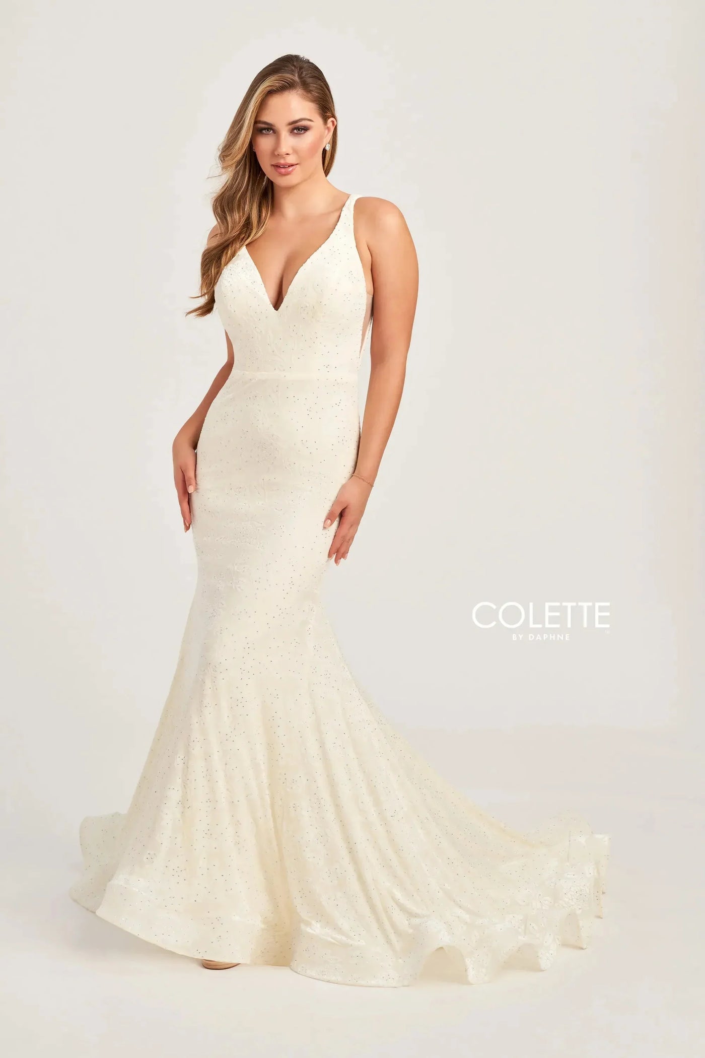 Colette By Daphne CL5121 - V-Neck Embellished Prom Dress