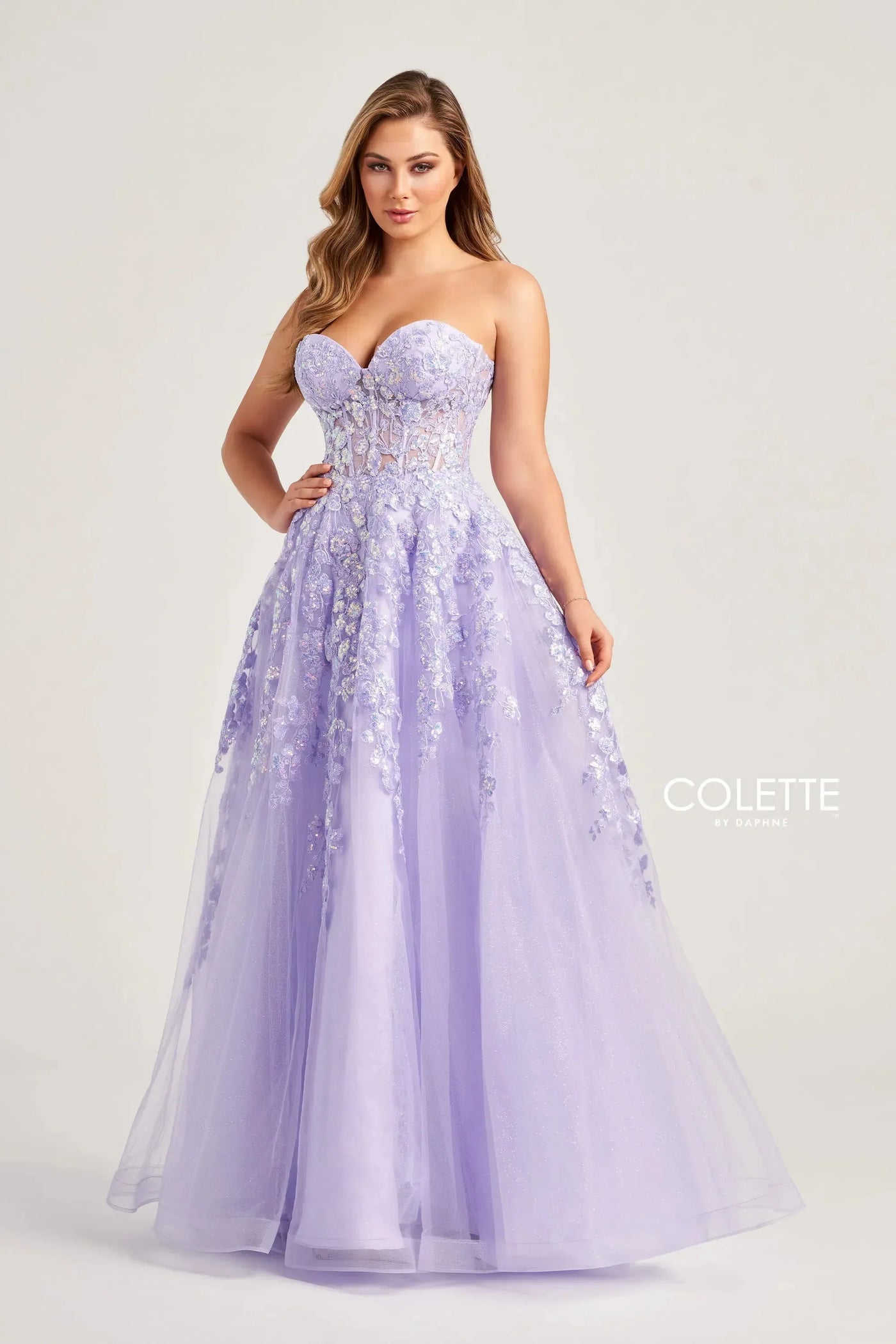 Colette By Daphne CL5136 - Applique Sweetheart Prom Dress