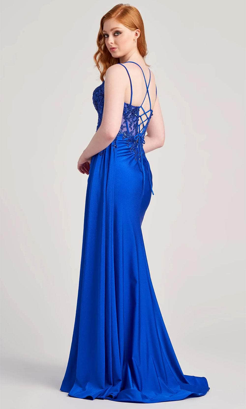 Colette By Daphne CL5138 - Sheer Corset Prom Dress with Slit Prom Dresses