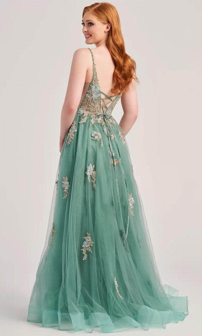 Colette By Daphne CL5143 - Lace Applique Illusion Prom Dress Evening Dresses