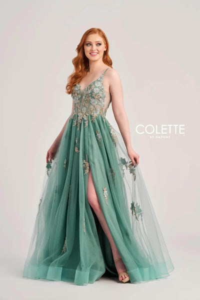 Colette By Daphne CL5143 - Lace Applique Prom Dress