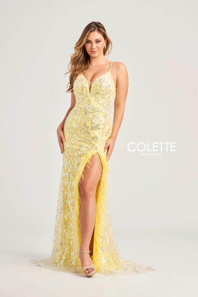 Colette By Daphne CL5155 - V-Neck Sequin Prom Dress