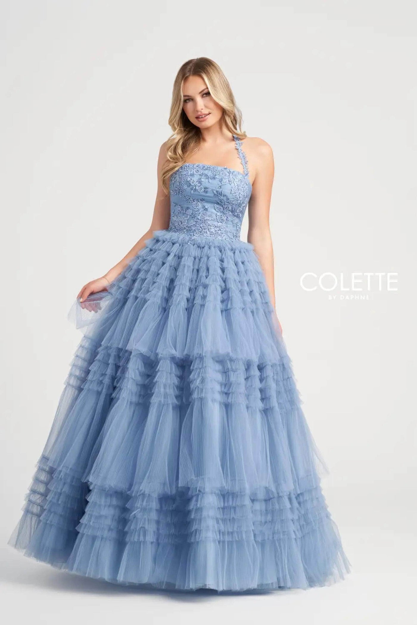 Colette By Daphne CL5163 - Embroidered Halter Ballgown