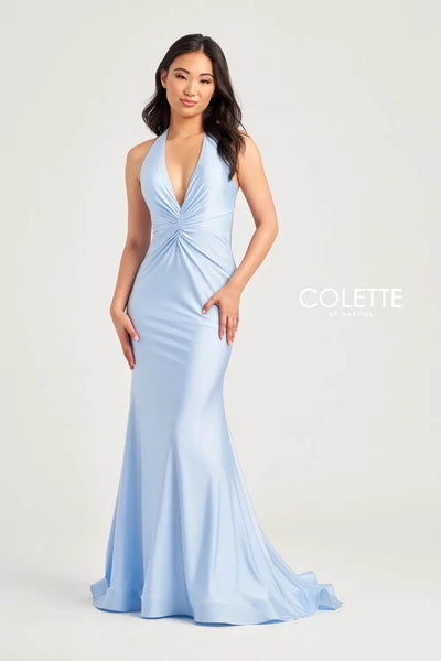 Colette By Daphne CL5199 - Plunging Halter Prom Dress