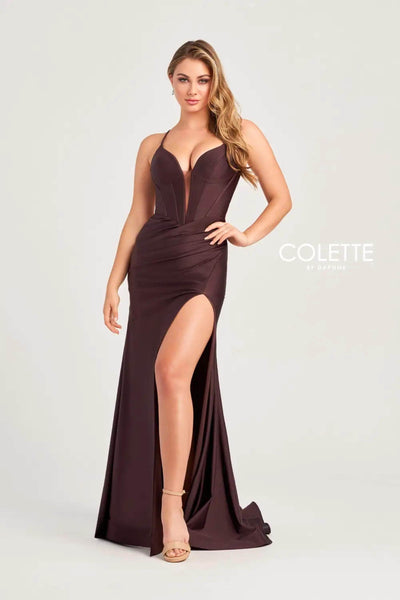 Colette By Daphne CL5204 - Plunging Corset Prom Dress