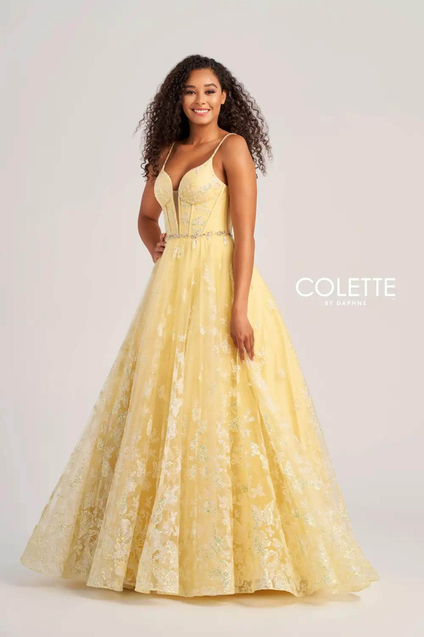 Colette By Daphne CL5233 - Floral Corset Evening Dress