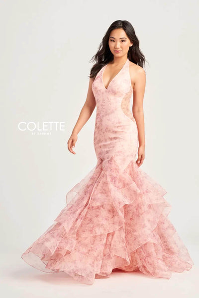 Colette By Daphne CL5234 - Halter Trumpet Prom Dress