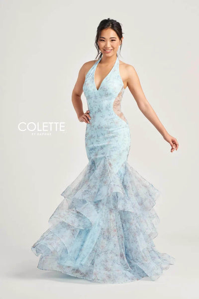 Colette By Daphne CL5234 - Halter Trumpet Prom Dress