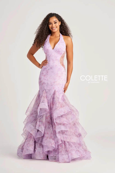 Colette By Daphne CL5234 - Halter Trumpet Prom Dress