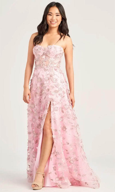 Colette By Daphne CL5249 - Beaded Lace Prom Dress Prom Dresses 00 / Pink