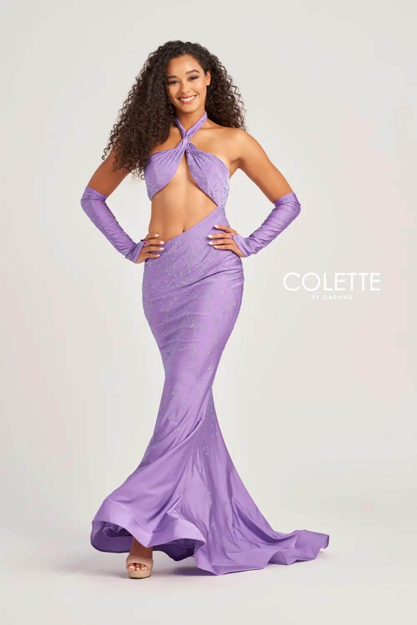 Colette By Daphne CL5263 - Halter Cutout Prom Dress