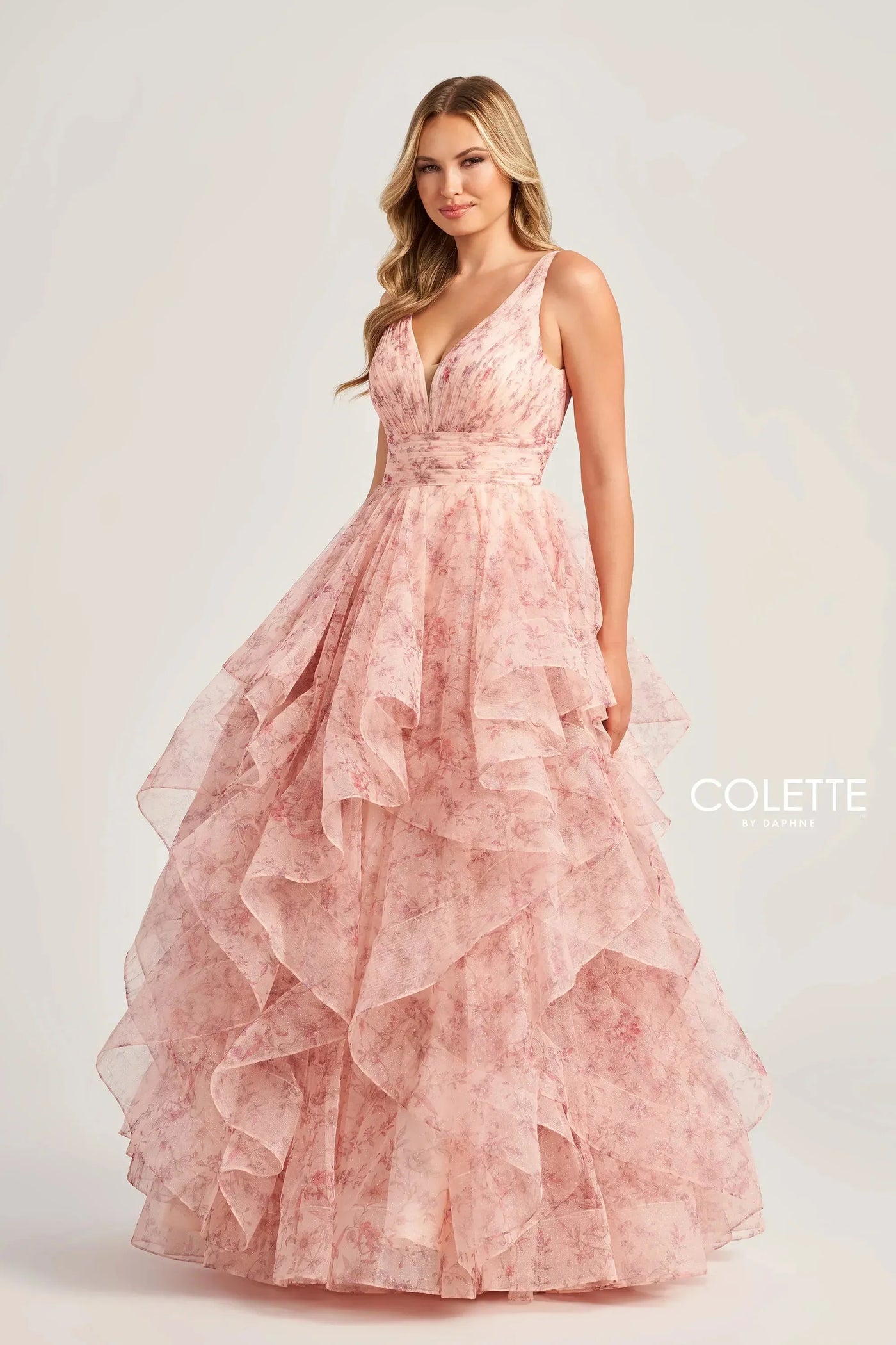 Colette By Daphne CL5273 - Flounce Floral Prom Dress