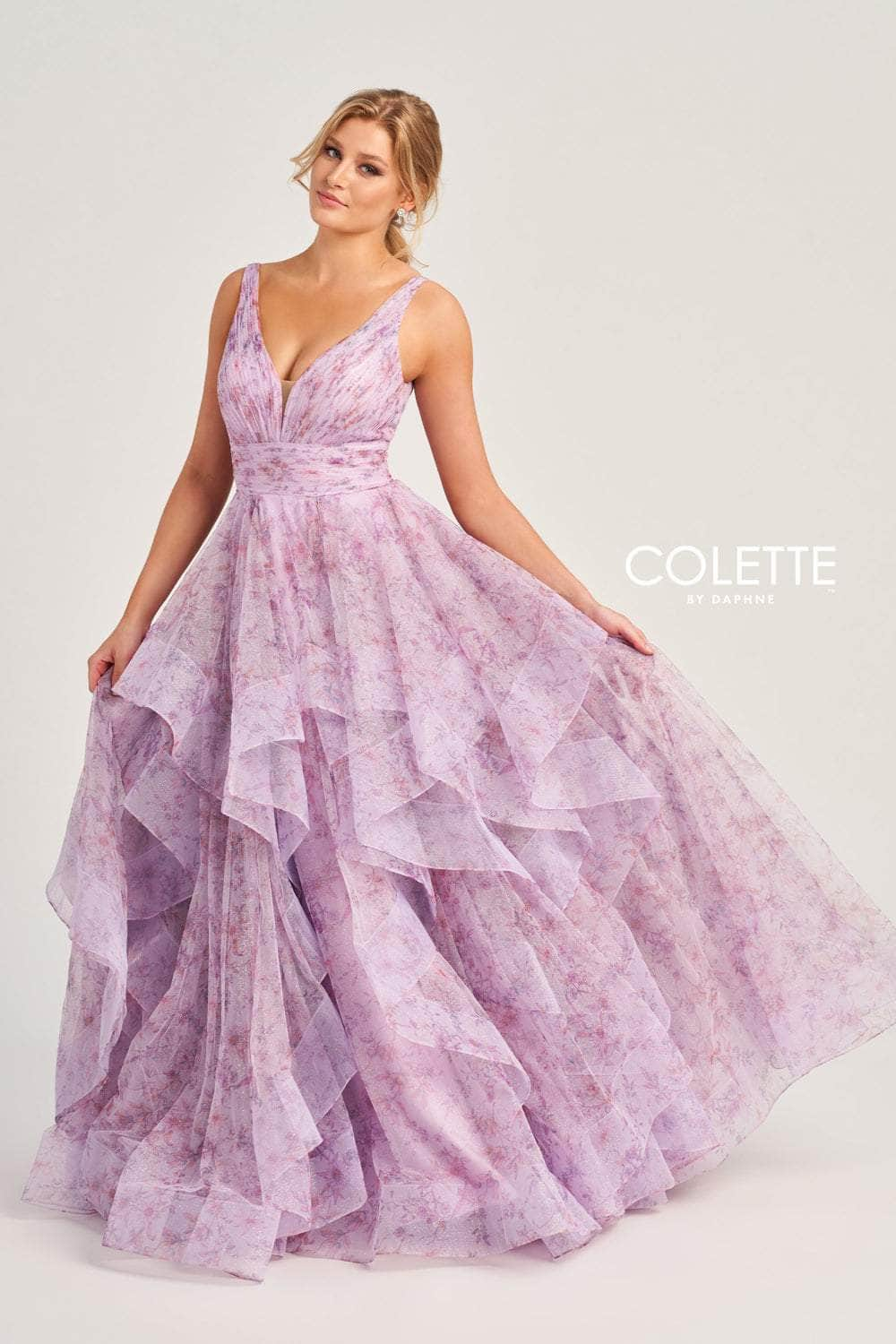 Colette By Daphne CL5273 - Flounce Floral Prom Dress