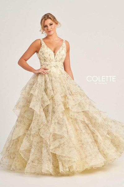 Colette By Daphne CL5273 - Flounce Floral Prom Dress