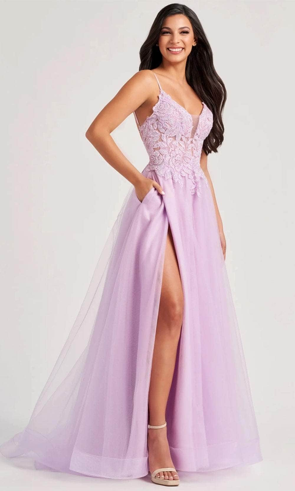 Colette By Daphne CL8100 - Appliquer Tulle Prom Gown Prom Dresses / 00  Lilac