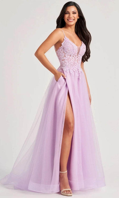 Colette By Daphne CL8100 - Appliquer Tulle Prom Gown Prom Dresses / 00  Lilac