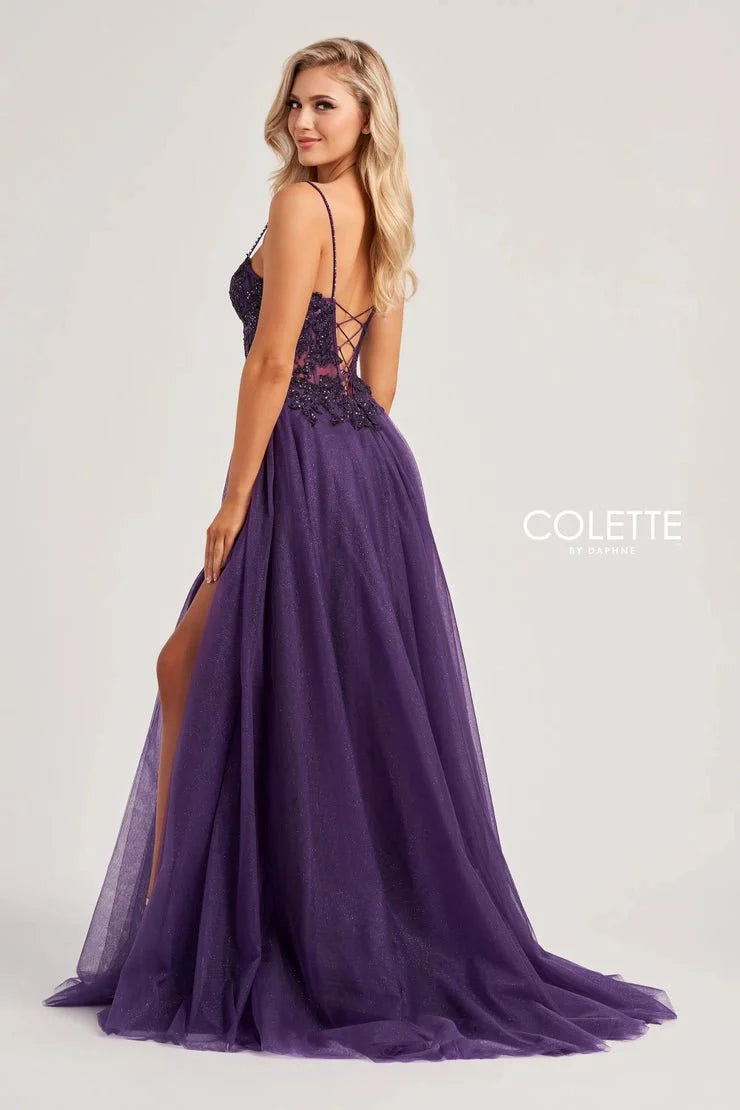 Colette By Daphne CL8280 - Spaghetti Strap Tulle Gown Prom Dresses