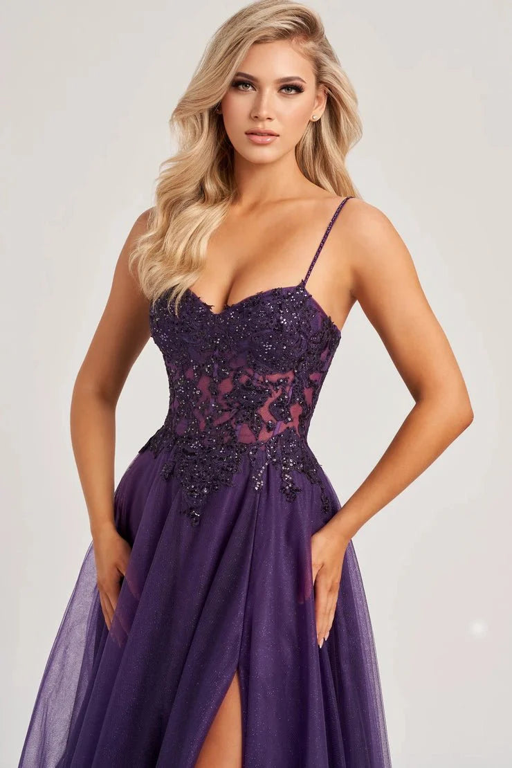 Colette By Daphne CL8280 - Spaghetti Strap Tulle Gown Prom Dresses